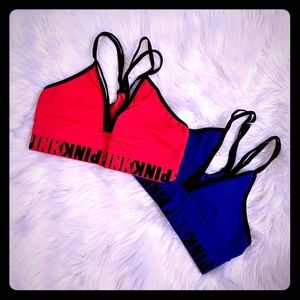 (2) Strappy VS Pink Sport Bras